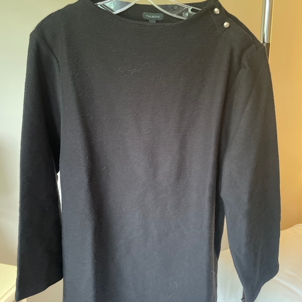 Talbots Black Tunic Top with Long Sleeves